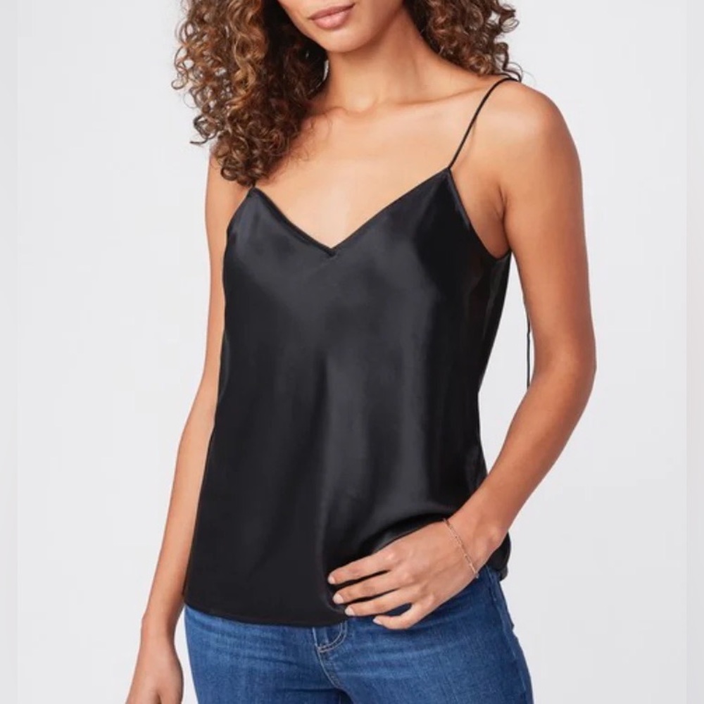 PAIGE Cecily silk cami - color black cherry